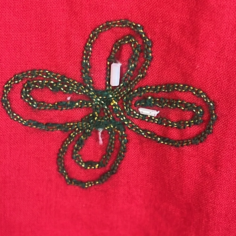 Chaudry red flare embellished skirt from India size medium - Picture 10 of 10